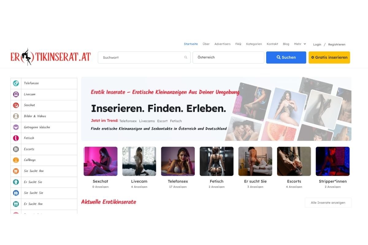 Erotikinserat.at im Test: Kostenlose Erotik Inserate aus Österreich
