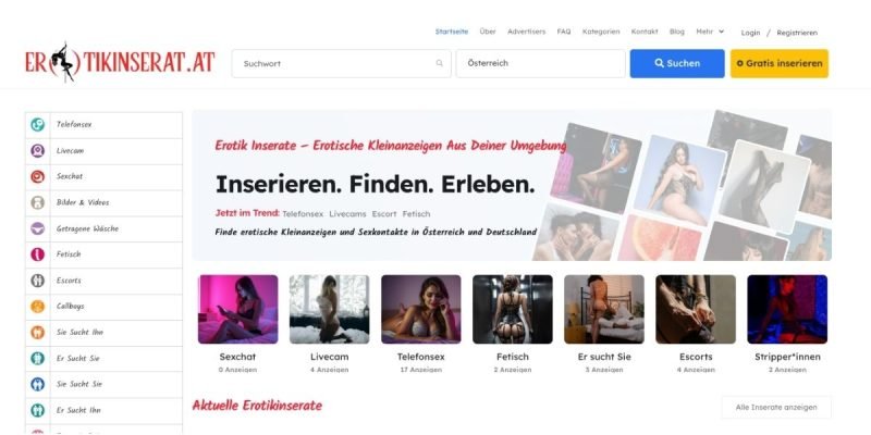 Erotikinserat.at im Test: Kostenlose Erotik Inserate aus Österreich